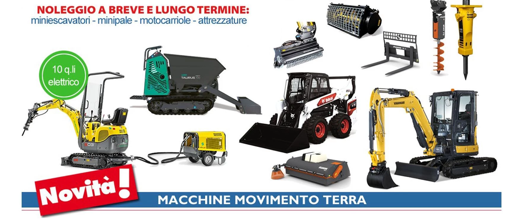 Morgante Rent Noleggio Macchine Movimento Terra Miniescavatori e Minipale Noleggio Attrezzatura Da Lavoro