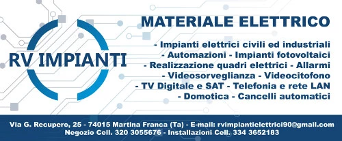 RV IMPIANTI - PROGETTAZIONE E INSTALLAZIONE IMPIANTI ELETTRICI CIVILI E INDUSTRIALI SU MISURA (Taranto)